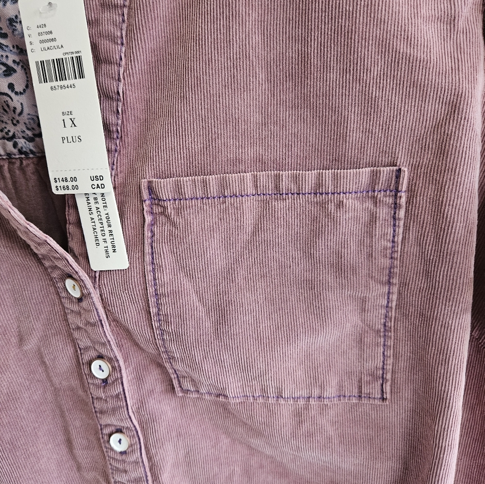 NWT Pilcro ( Anthropology) flounced corduroy pink mini dress Size 1X - Picture 5 of 11